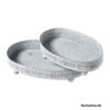 image S/2 PLATEAUX METAL A/C PIEDS 26.3X14CM H05.5CM