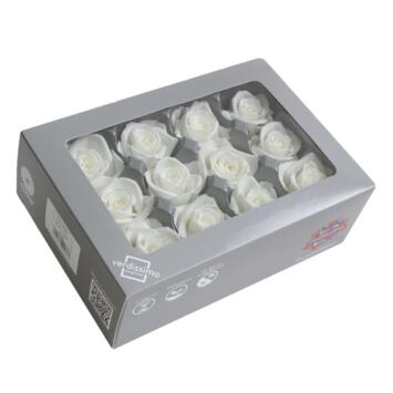 image ROSES MINI 12 TETES BLANCHES x12