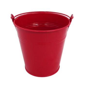 image SEAU ZINC AVEC ANSE D06 H05CM ROUGE