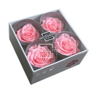 image ROSES STABILISEES PREMIUM ROSE PASTEL x4