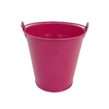 image SEAU ZINC AVEC ANSE D06 H05CM FUSCHIA