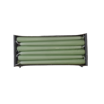 image BOITE DE 12 BOUGIES FLAMBEAU 25CM VERT PASTEL