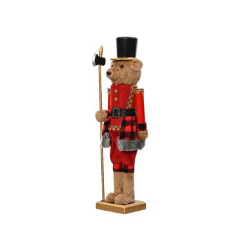 image CASSE NOISETTE A/TETE OURS H58CM ROUGE