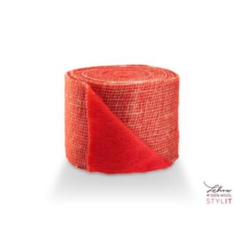 image FEUTRINE AVEC TISSU JUTE 15CMX5M ROUGE