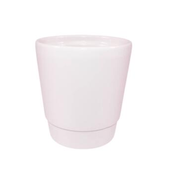 image C POT D10.5 H12.5CM ECRU