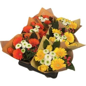 image BOUQUET MELANGE JAUNE ORANGE 10 TIGES