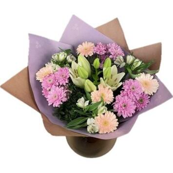 image BOUQUET MELANGE ROSE 16 TIGES