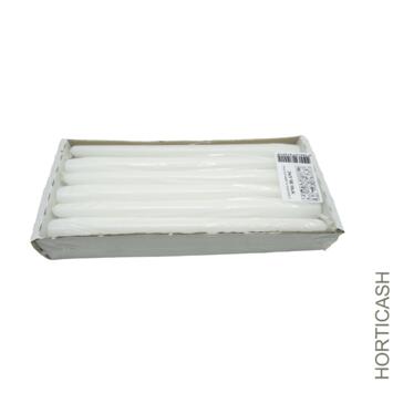 image BOITE DE 12 BOUGIES FLAMBEAU 25CM BLANC