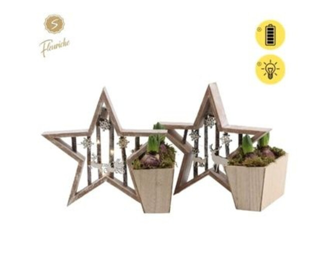 JACINTHE X2 BOIS DECO ETOILE