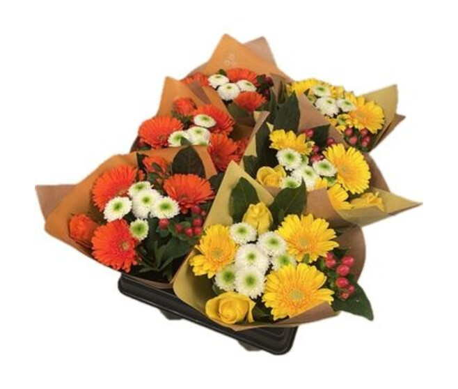 BOUQUET MELANGE JAUNE ORANGE 10 TIGES