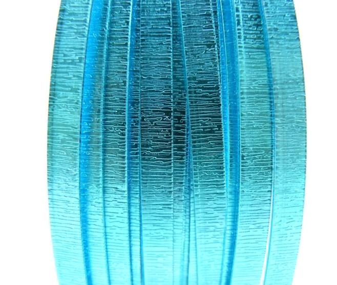 FIL ALU PLAT A/RAYURES 5MM 100G TURQUOISE