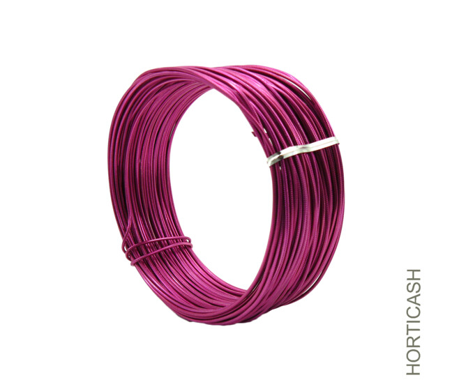 FIL ALU ROND A/RAYURES 2MM 250G ROSE VIF