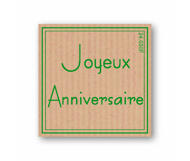 ETIQ JESO KRAFT 3.5X3.5CM JOYEUX ANNIVERSAIRE x500