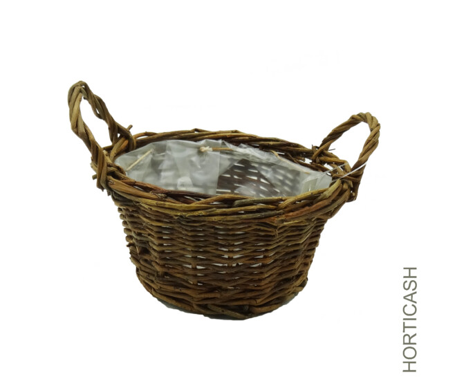 CORBEILLE AVEC POIGNEES D15 H8CM BRUT