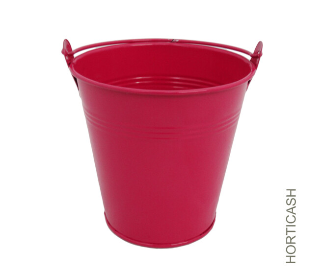 POT ZINC 15.5X13.5 H14CM FUSCHIA