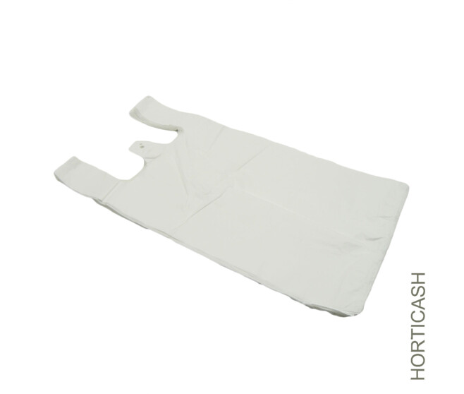 SAC BRETELLE 14MIC 26+12X45CM BLANC x100