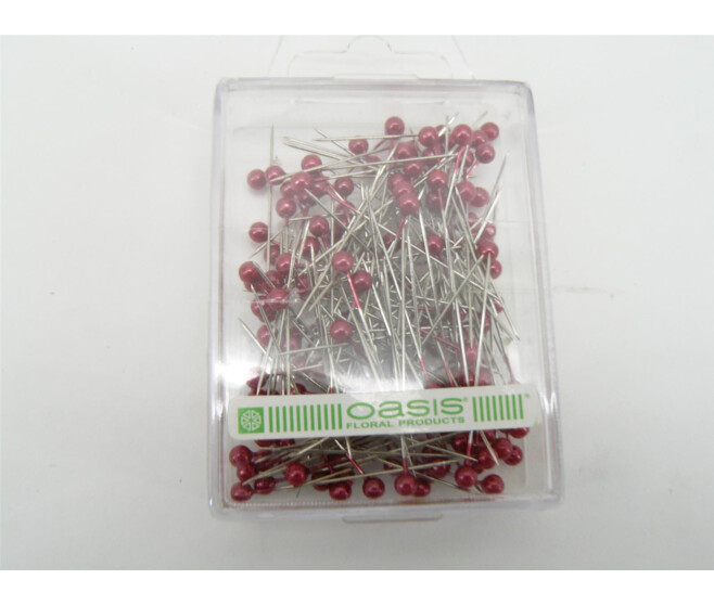 EPINGLES 4CM TETE 4MM ROUGE OASIS x144