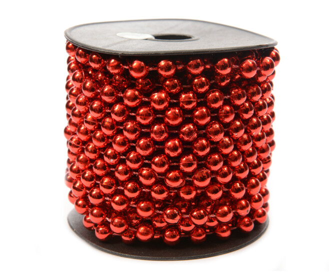 GUIRLANDE DE PERLES 8MMX10M ROUGE