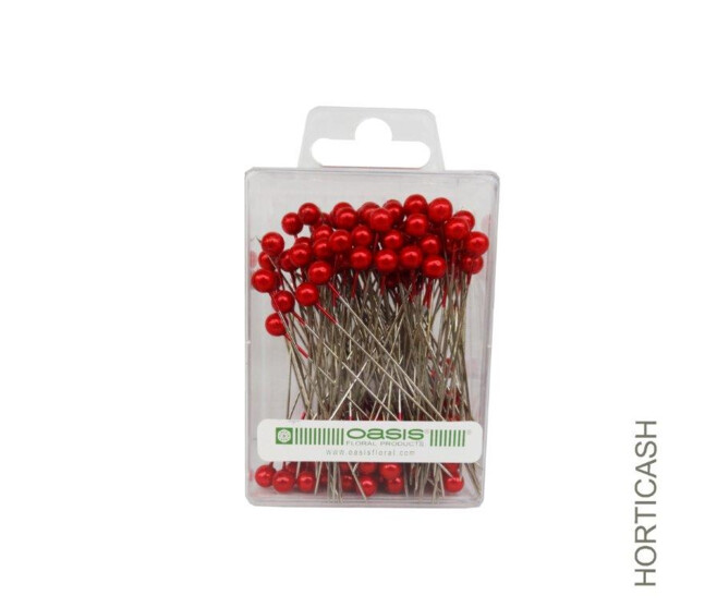 EPINGLE 5.5CM TETE 5MM ROUGE OASIS x144