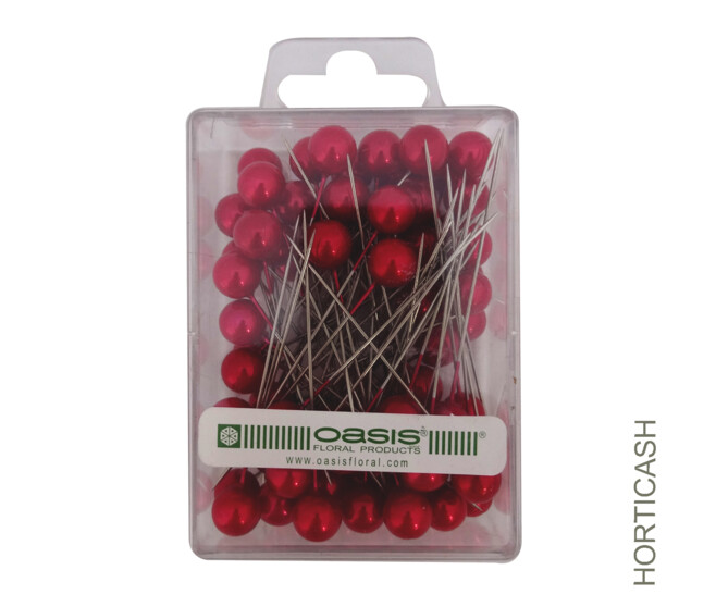 EPINGLE 6.5CM TETE 1CM ROUGE x72