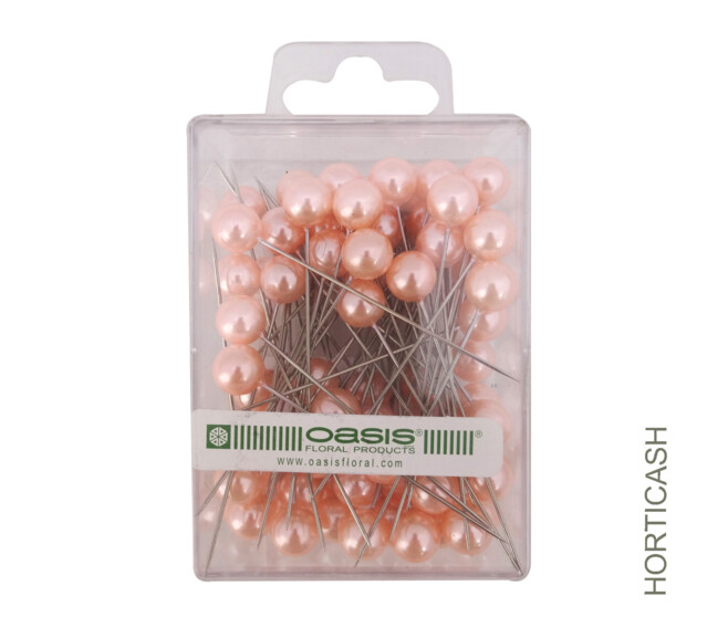 EPINGLE 6.5CM TETE 1CM ROSE BONBON x72