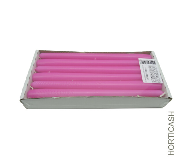 BOUGIE FLAMBEAU 25CM ROSE INDIEN x12