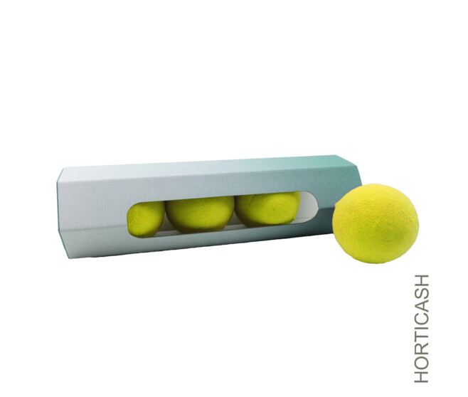 SPHERE RAINBOW 9CM JAUNE SOLEIL x4