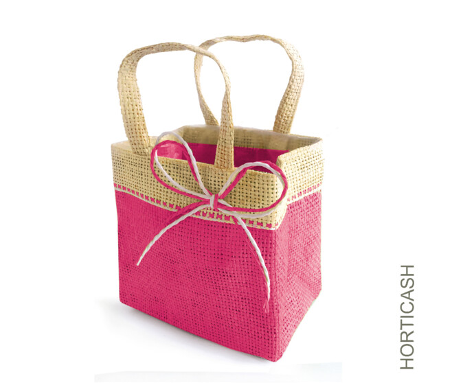 SAC TOILE FIJI 16X10X16CM FUCHSIA x10