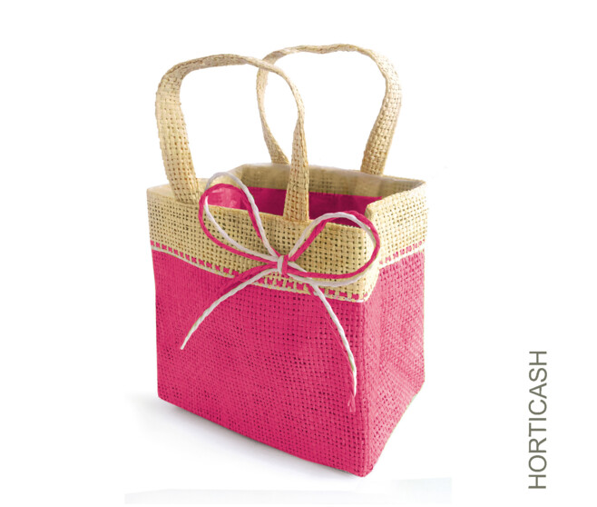 SAC TOILE FIJI 9.5X10X7CM FUCHSIA x10