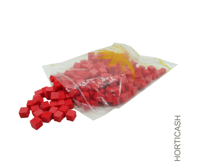 MINI CUBES RAINBOW 2X2X2CM ROUGE OASIS x300
