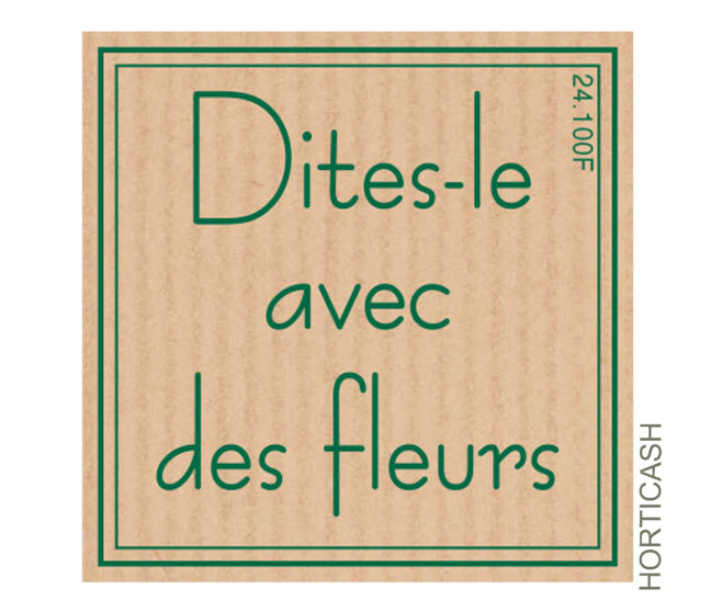 ETIQ JESO KRAFT DITES LE AVEC DES FLEURS x500