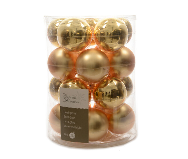 BOULES VERRE 60MM OR CLAIR x20