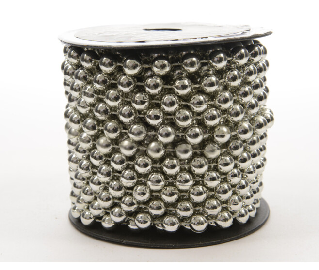 GUIRLANDE DE PERLES 8MMX10M ARGENT
