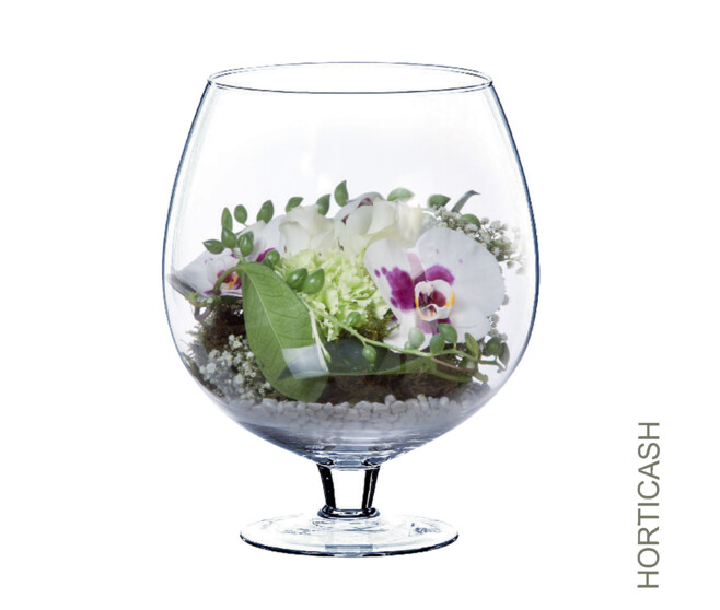 VASE COGNAC D19.5 H24CM TRANSPARENT