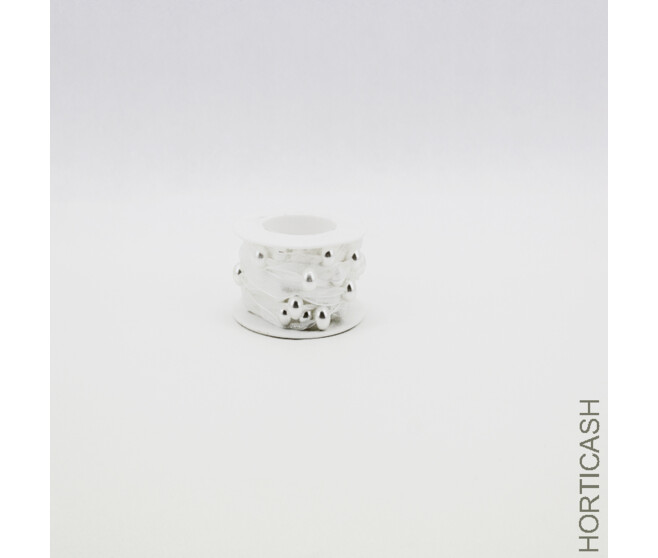 RUBAN ORGANZA 10M A/PERLES BLANC