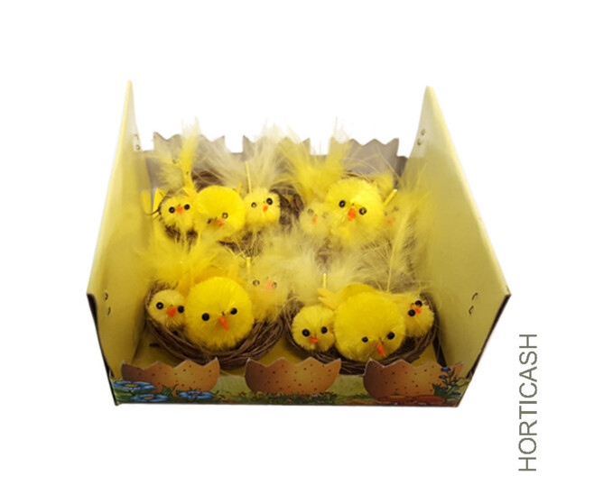 POUSSIN D/NID 5X3CM JAUNE x4