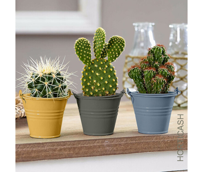 POT ZINC 7.5H5.5CM GRIS