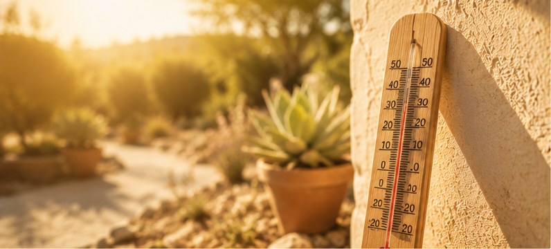 Thermomètre au jardin