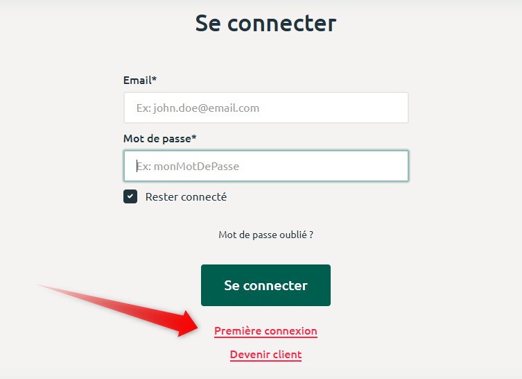 Première Connexion - Se connecter