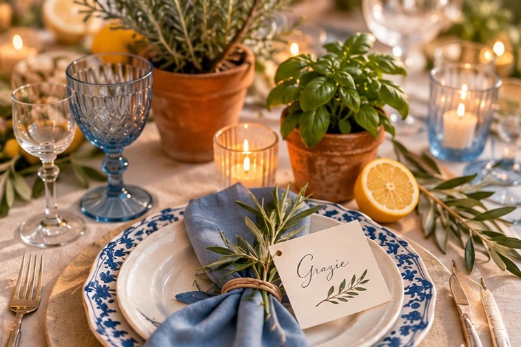 Idée de décor de table mariage Dolce Vita Horticash
