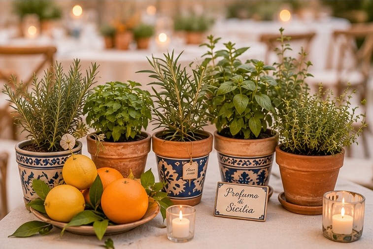 Aromatiques et agrumes pour mariage Dolce Vita Horticash